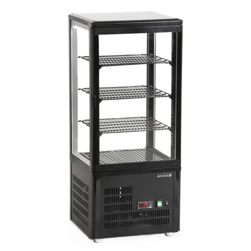 Countertop Refrigerated Display Case with Glass Door Black - 78 L | TEFCOLD or Countertop Refrigerated Display Case with Glass D Countertop Refrigerated Display Case with Glass Door Black - 78 L | TEFCOLD or Countertop Refrigerated Display Case with Glass D