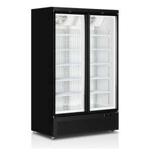 Black Vertical Freezer Showcase - 702 L | TEFCOLD | Ideal for professional catering | Energy saving, glass doors