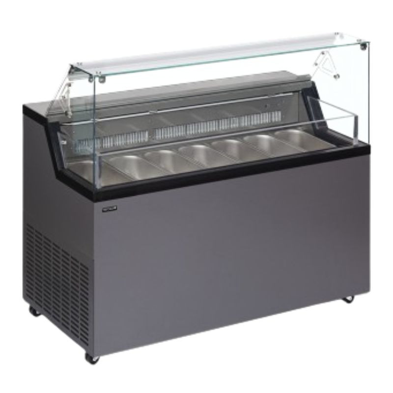 Ice Cream Display Case with Service Lid - TEFCOLD MIRABELLA 7 - 7x5L Ice Cream Display Case with Service Lid - TEFCOLD MIRABELLA 7 - 7x5L