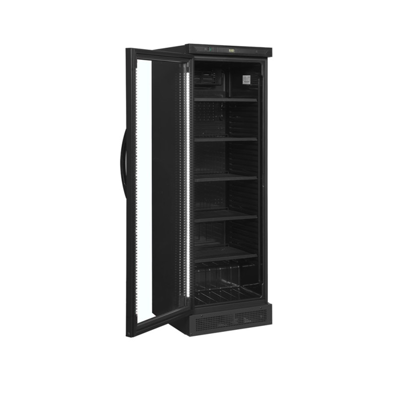 Schwarzer Getränkekühlschrank TEFCOLD CEV425 - Glastür links 347L Schwarzer Getränkekühlschrank TEFCOLD CEV425 - Glastür links 347L
