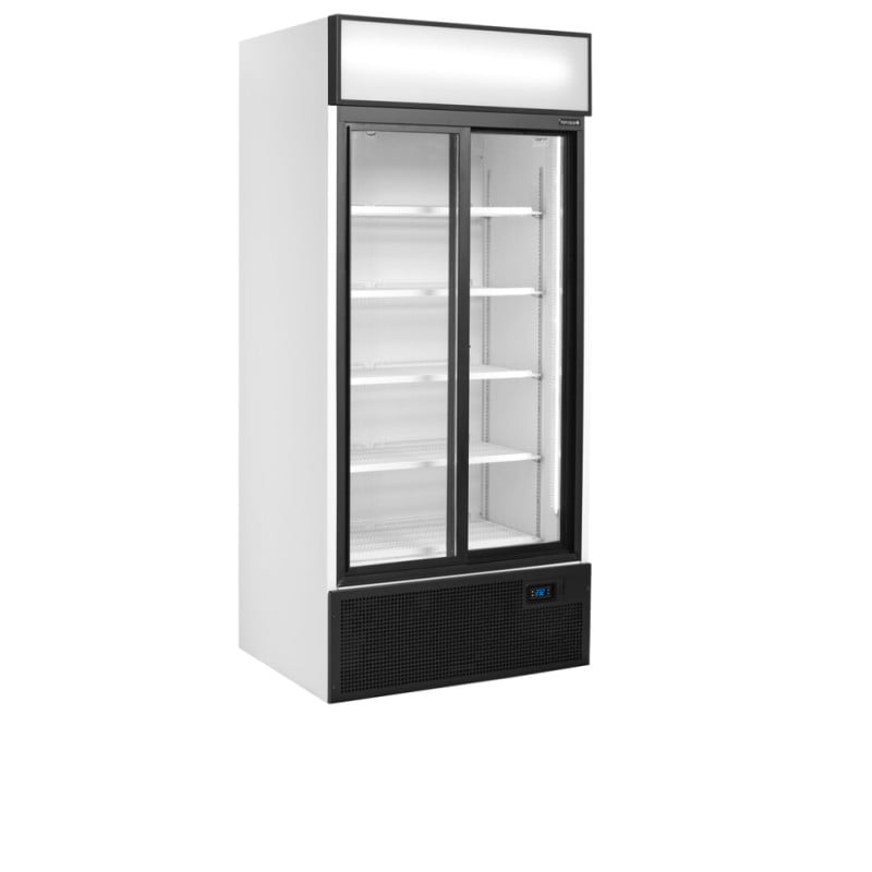 White TEFCOLD 2 Glass Door Refrigerated Cabinet 462 L - High Performance White TEFCOLD 2 Glass Door Refrigerated Cabinet 462 L - High Performance
