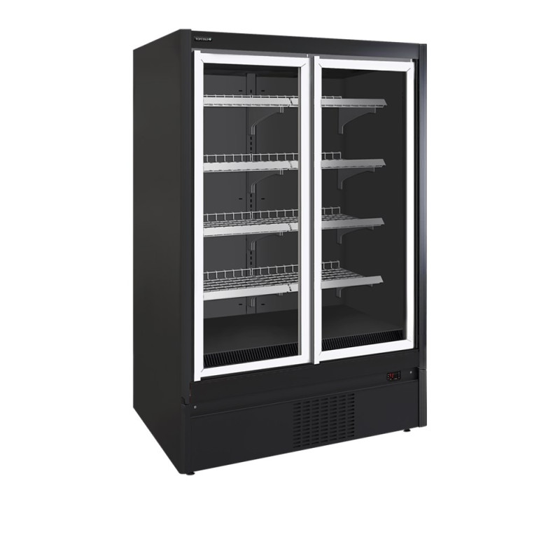Black Supermarket Refrigerated Display Case - 850 L TEFCOLD: Optimal storage and product enhancement Black Supermarket Refrigerated Display Case - 850 L TEFCOLD: Optimal storage and product enhancement