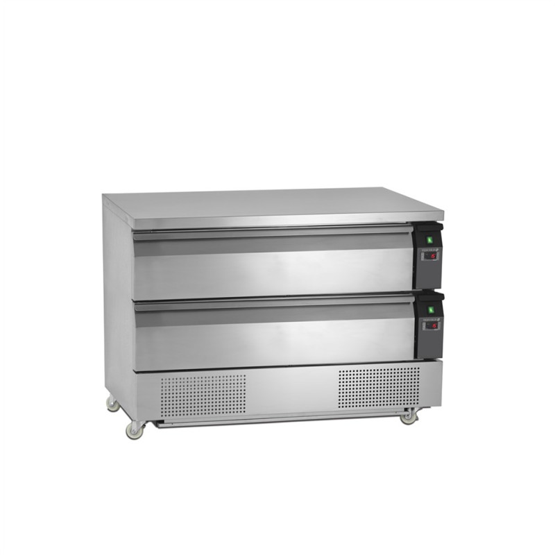 Positive Refrigerated Undercounter Table GN 2/1 - 154 L - 2 Drawers | TEFCOLD Positive Refrigerated Undercounter Table GN 2/1 - 154 L - 2 Drawers | TEFCOLD