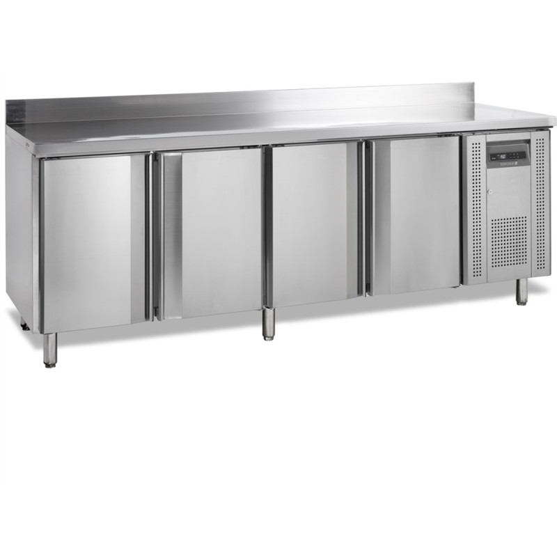 Table Réfrigérée Négative en Inox avec Dosseret - 4 Portes - 460 L | TEFCOLD Table Réfrigérée Négative en Inox avec Dosseret - 4 Portes - 460 L | TEFCOLD