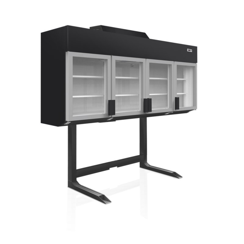 Schwarzer professioneller Wand-Gefrierschrank 650L TEFCOLD - 4 Glastüren Schwarzer professioneller Wand-Gefrierschrank 650L TEFCOLD - 4 Glastüren