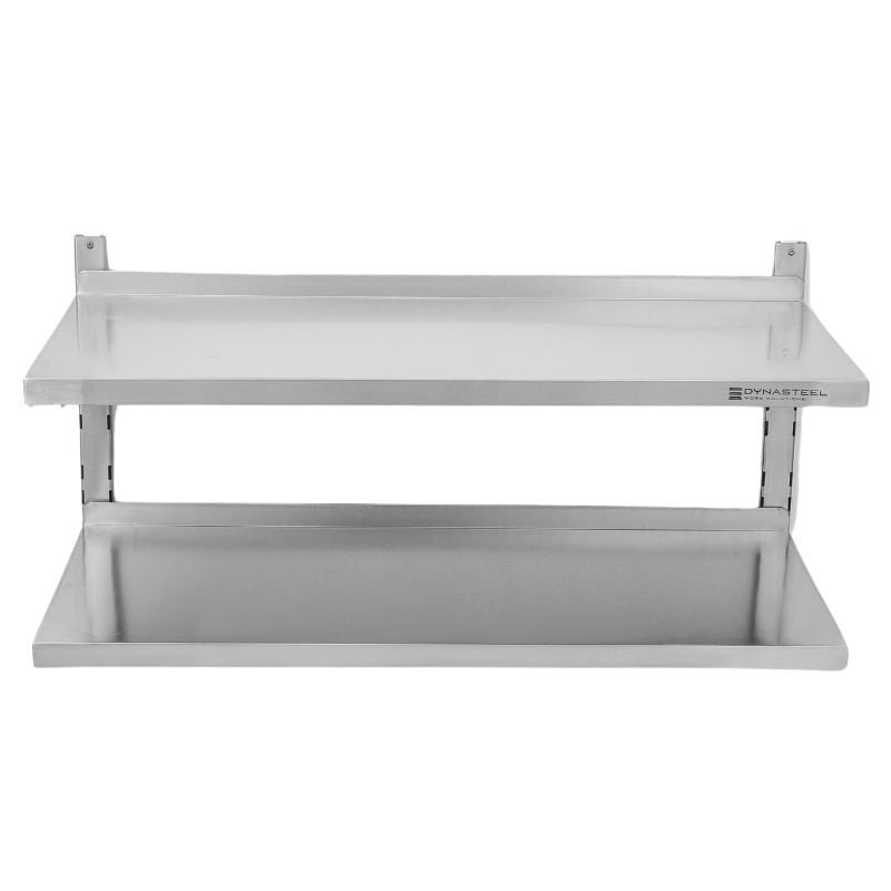 Etagère Murale en Inox sur Crémaillères 2 Niveaux  - L 1000 x P 400 mm - Dynasteel Etagère Murale en Inox sur Crémaillères 2 Niveaux  - L 1000 x P 400 mm - Dynasteel