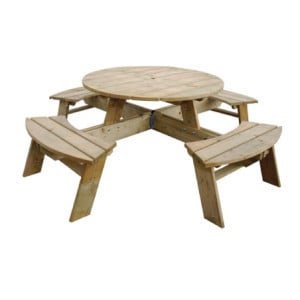 Runder Holztisch für Picknick 2000mm Rowlinson: Robust & Elegant