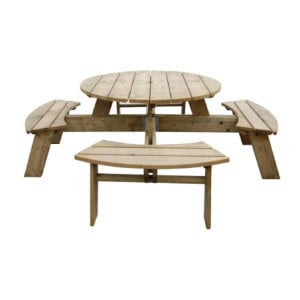 Runder Holztisch für Picknick 2000mm Rowlinson: Robust & Elegant