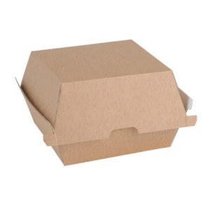 Compostable Small Hamburger Boxes 112mm - Pack of 150 Kraft Fiesta