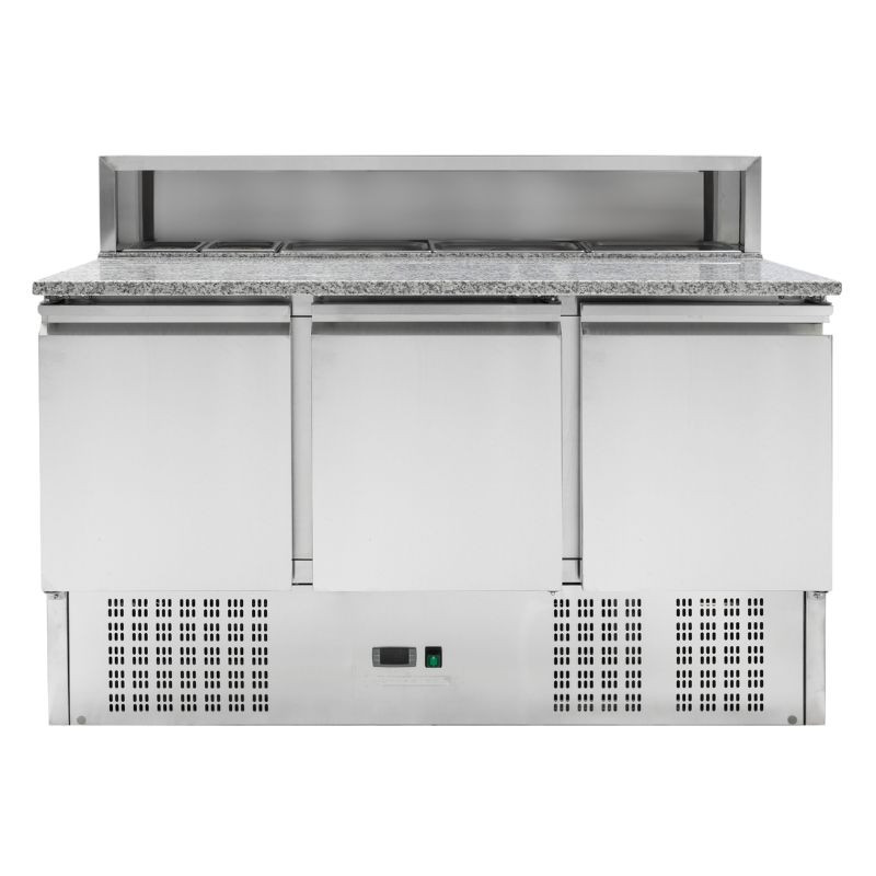 Gekühltes Pizzamöbel - 3 Türen - 8 GN 1/6 Behälter - Dynasteel Gekühltes Pizzamöbel - 3 Türen - 8 GN 1/6 Behälter - Dynasteel