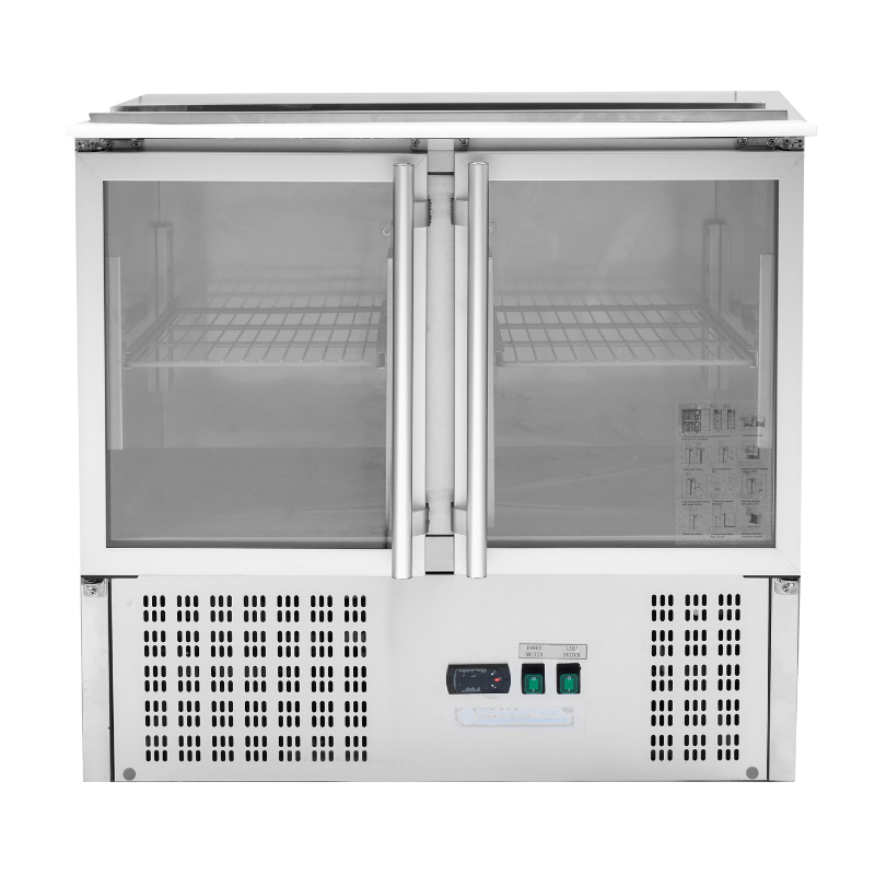 Saladette Kompakt - 2 Glastüren mit aufklappbarem Dach - Dynasteel Saladette Kompakt - 2 Glastüren mit aufklappbarem Dach - Dynasteel