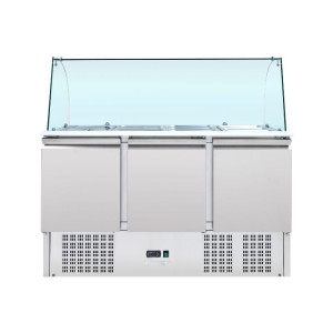 Saladette Kühltisch 4 GN 1/1 - 3 Türen - Dynasteel