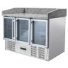 Meuble à Pizza Réfrigéré Compact - 3 Portes Vitrées - Dynasteel
