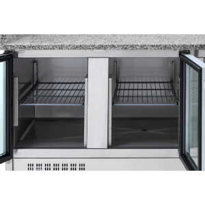 Meuble à Pizza Réfrigéré Compact - 3 Portes Vitrées - Dynasteel