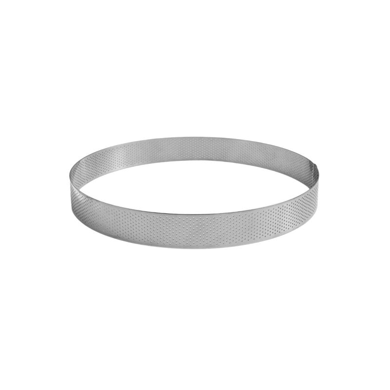 Perforated Stainless Steel Tart Ring - Ø220mm H35mm Gobel Perforated Stainless Steel Tart Ring - Ø220mm H35mm Gobel