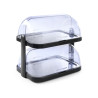 Vitrine Buffet mit Schiebedach UNIQ - 2 Tabletts - Schwarz - HENDI