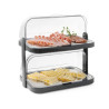Vitrine Buffet mit Schiebedach UNIQ - 2 Tabletts - Schwarz - HENDI