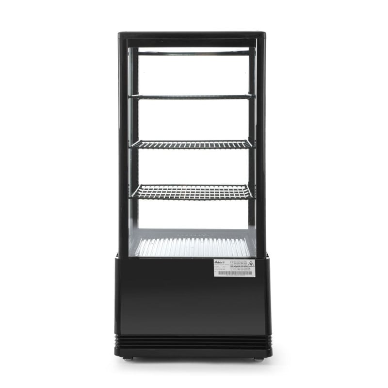 Kühlschrank mit schwarzer Vitrine und 4 verglasten Seiten - 78 Liter Kühlschrank mit schwarzer Vitrine und 4 verglasten Seiten - 78 Liter