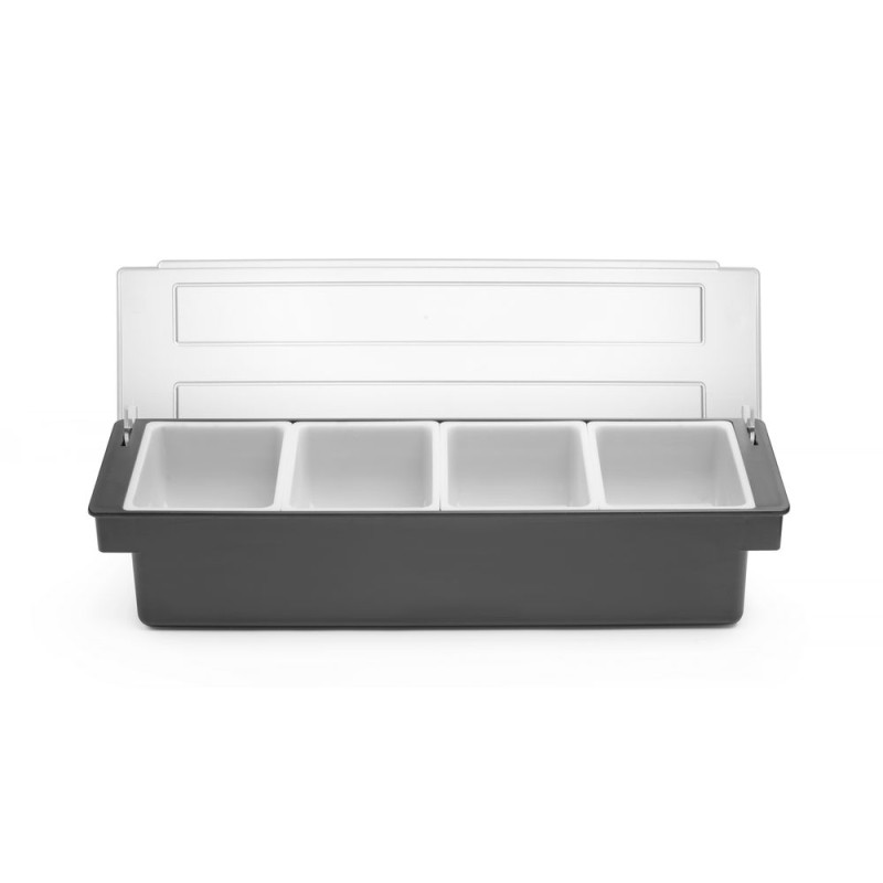 Ingredients Box - 4 Compartments in Black ABS - HENDI Ingredients Box - 4 Compartments in Black ABS - HENDI