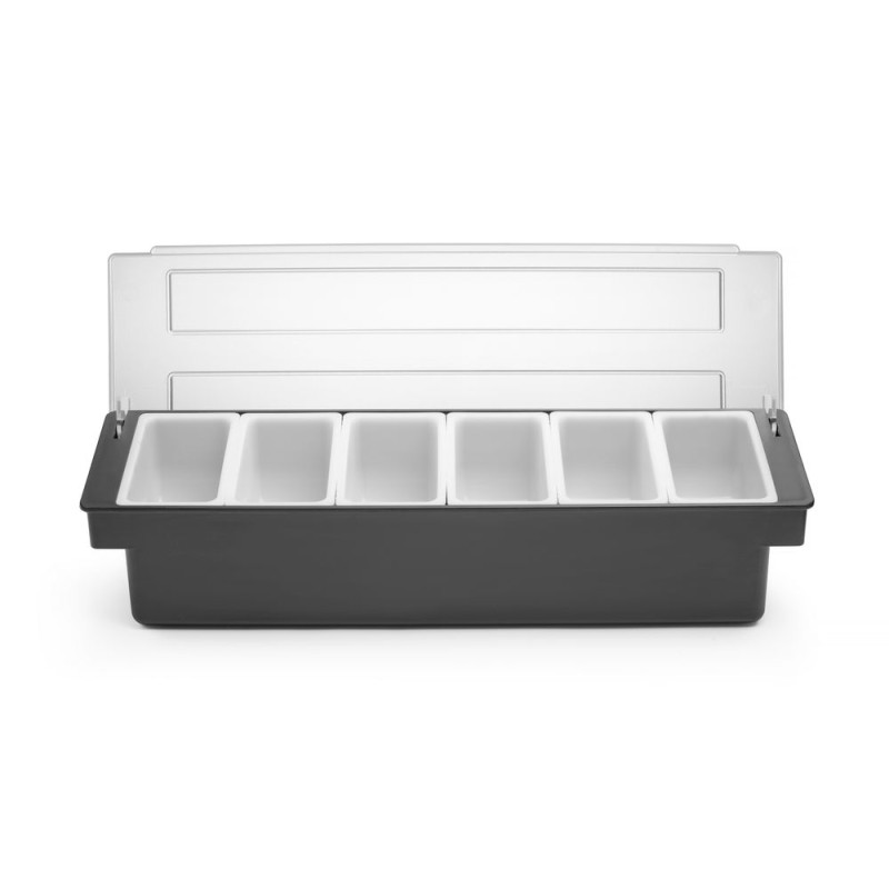 Ingredients Box - 6 Compartments in Black ABS - HENDI Ingredients Box - 6 Compartments in Black ABS - HENDI