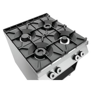 Vierflammiger Herd Serie 900 - Offener Unterbau der Marke Bartscher
