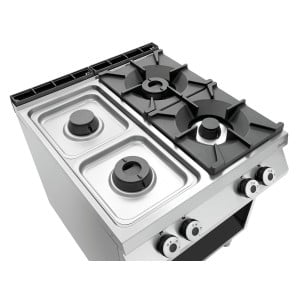Herd mit 4 Brennern Serie 900 - Gasofen GN 2/1 der Marke Bartscher
