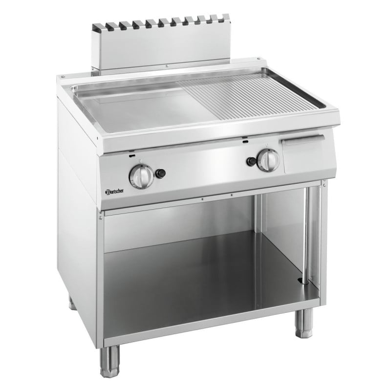 Snackplatte 1/2 Glatt, 1/2 Gerillt Breite 800 - Gas Snackplatte 1/2 Glatt, 1/2 Gerillt Breite 800 - Gas