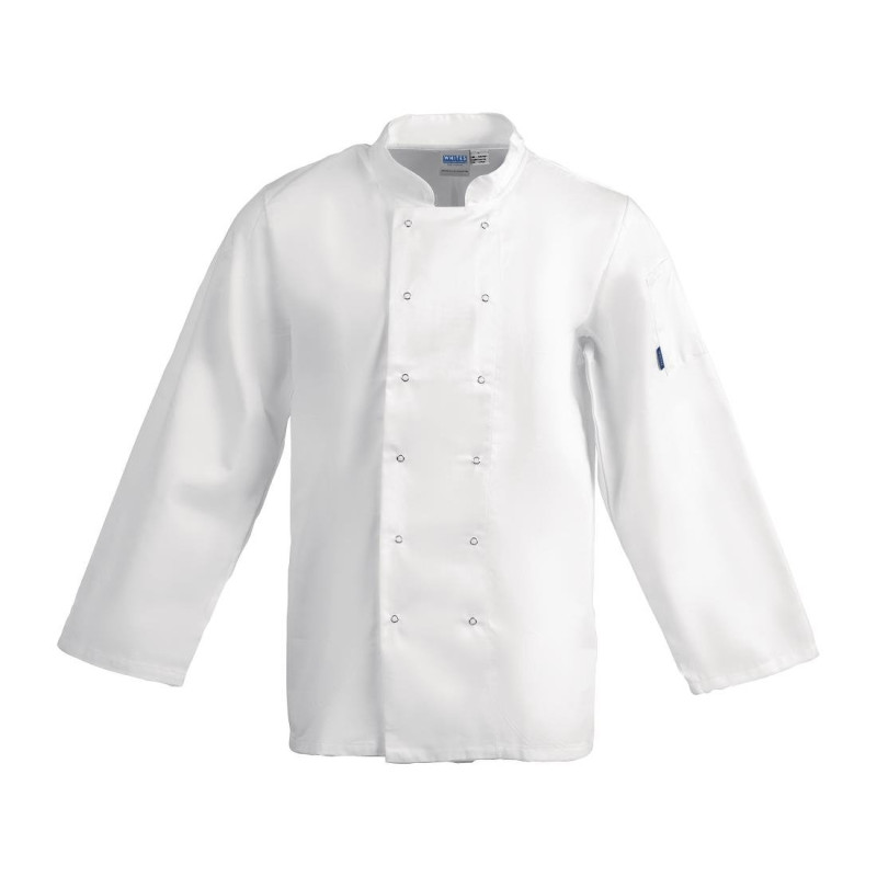 Veste De Cuisine Mixte Blanche À Manches Longues Vegas - Taille S - Whites Chefs Clothing - Fourniresto Veste De Cuisine Mixte Blanche À Manches Longues Vegas - Taille S - Whites Chefs Clothing - Fourniresto
