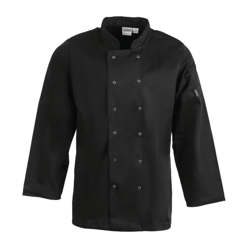 Veste De Cuisine Mixte Noire À Manches Longues Vegas - Taille L - Whites Chefs Clothing - Fourniresto Veste De Cuisine Mixte Noire À Manches Longues Vegas - Taille L - Whites Chefs Clothing - Fourniresto