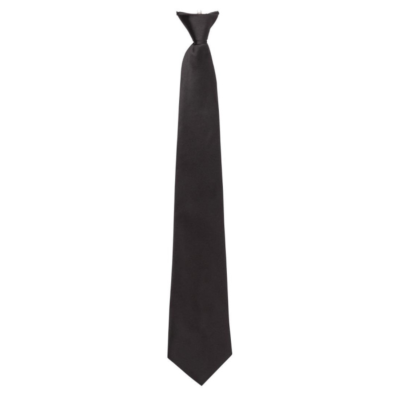 Black Polycotton Clip-On Tie - FourniResto - Fourniresto Black Polycotton Clip-On Tie - FourniResto - Fourniresto