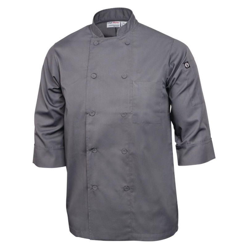 Kochjacke Unisex Grau - Größe XXL - Chef Works - Fourniresto Kochjacke Unisex Grau - Größe XXL - Chef Works - Fourniresto