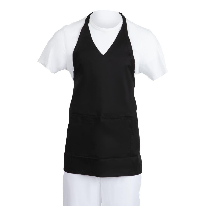 Kellnerschürze mit V-Ausschnitt in Schwarz aus Polycotton 838 x 698 mm - Whites Chefs Clothing - Fourniresto Kellnerschürze mit V-Ausschnitt in Schwarz aus Polycotton 838 x 698 mm - Whites Chefs Clothing - Fourniresto