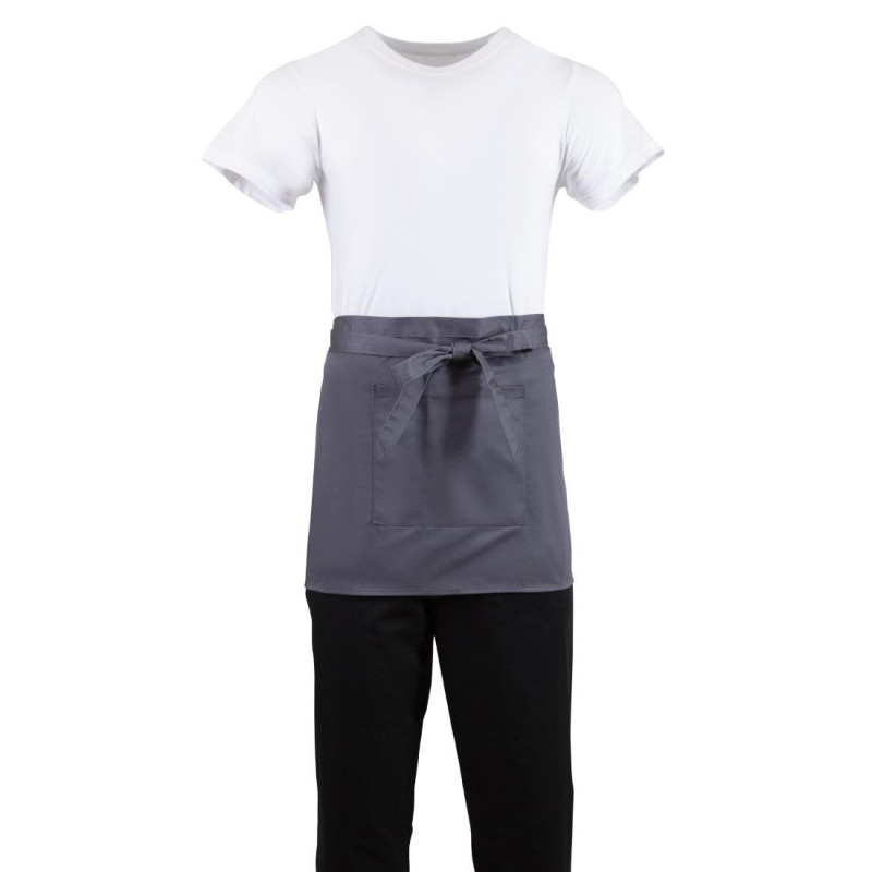 Kurze anthrazitgraue Kellnerschürze aus Polycotton 750 x 373 mm - Whites Chefs Clothing - Fourniresto Kurze anthrazitgraue Kellnerschürze aus Polycotton 750 x 373 mm - Whites Chefs Clothing - Fourniresto