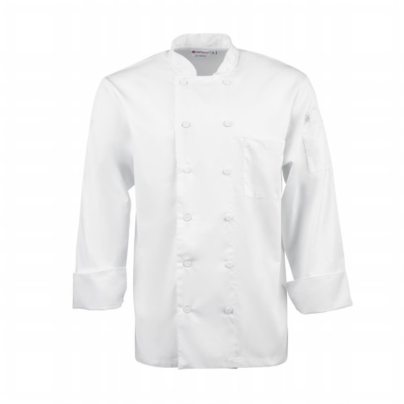 Veste de Cuisine Mixte Blanche à Manches Longues Calgary - Taille L - Chef Works - Fourniresto Veste de Cuisine Mixte Blanche à Manches Longues Calgary - Taille L - Chef Works - Fourniresto
