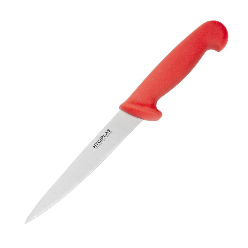 Couteau À Filet Rouge Lame 15 Cm - Hygiplas - Fourniresto Couteau À Filet Rouge Lame 15 Cm - Hygiplas - Fourniresto