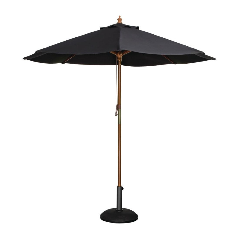 Black Round Parasol Ø 3 M - Bolero - Fourniresto Black Round Parasol Ø 3 M - Bolero - Fourniresto