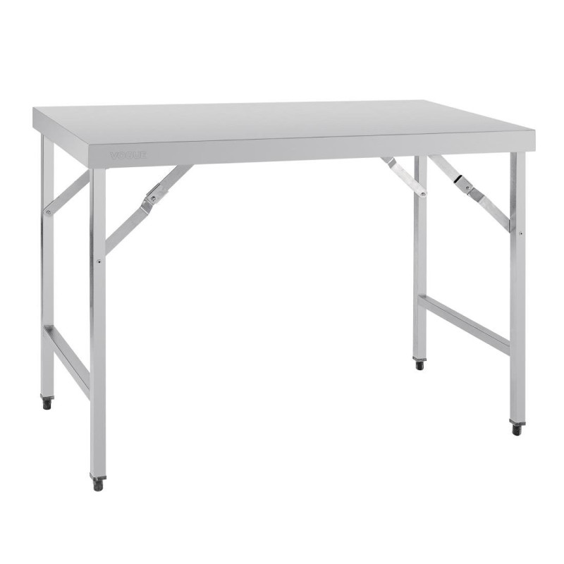 Folding Stainless Steel Table 1200 mm - Vogue - Fourniresto Folding Stainless Steel Table 1200 mm - Vogue - Fourniresto
