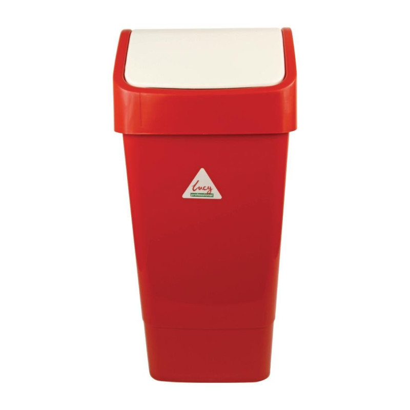 Poubelle Rouge En Polypropylène À Couvercle Battant 50 L - Scot Young - Fourniresto Poubelle Rouge En Polypropylène À Couvercle Battant 50 L - Scot Young - Fourniresto