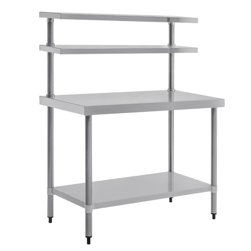 Edelstahltisch mit 2 oberen Regalen 1200 x 600 mm - Vogue - Fourniresto Edelstahltisch mit 2 oberen Regalen 1200 x 600 mm - Vogue - Fourniresto