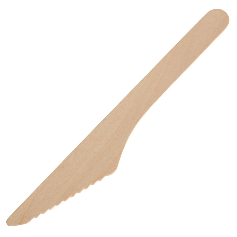 Couteau En Bois Biodégradable 165 Mm - Lot De 100 - Fiesta Green - Fourniresto Couteau En Bois Biodégradable 165 Mm - Lot De 100 - Fiesta Green - Fourniresto