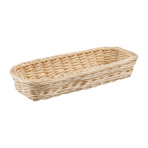 Panier Rectangulaire À Couverts En Rotin Et Polypropylène 270 X 100 Mm - APS - Fourniresto