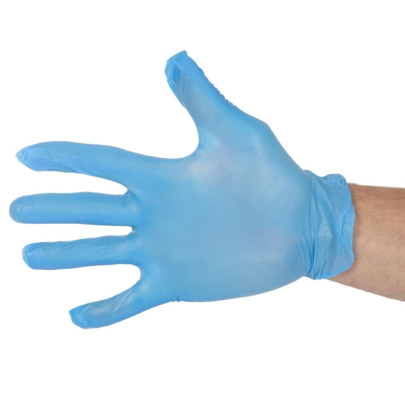 Gants Alimentaires en Vinyle Non Poudrés Bleus Taille M - Lot de 100 - Vogue - Fourniresto Gants Alimentaires en Vinyle Non Poudrés Bleus Taille M - Lot de 100 - Vogue - Fourniresto