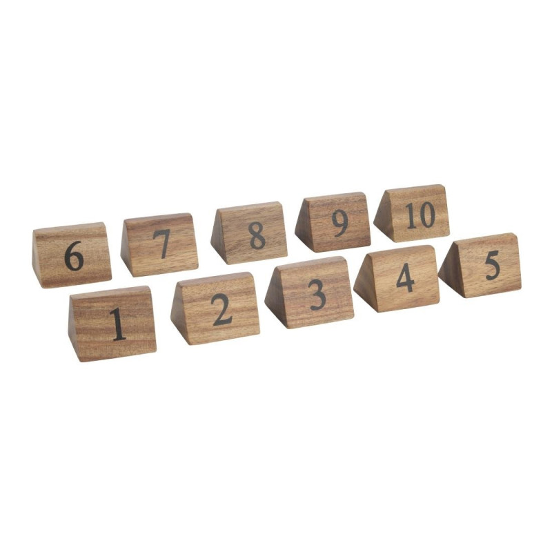 Wooden Table Numbers from 1 to 10 - Olympia - Fourniresto Wooden Table Numbers from 1 to 10 - Olympia - Fourniresto