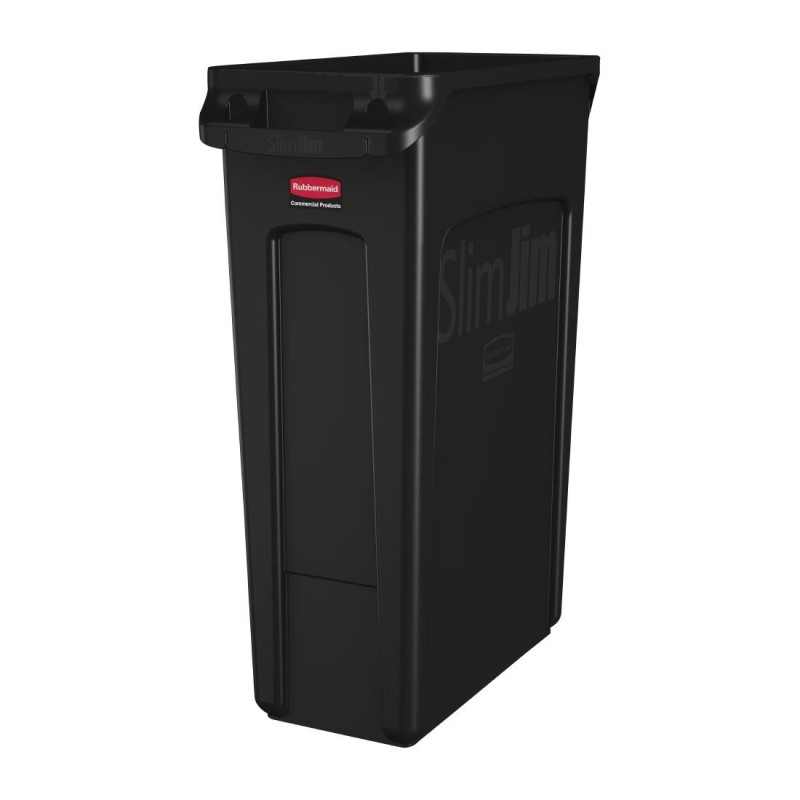 Collecteur de Recyclage avec Conduits d'Aération Noir 87 L - Rubbermaid - Fourniresto Collecteur de Recyclage avec Conduits d'Aération Noir 87 L - Rubbermaid - Fourniresto