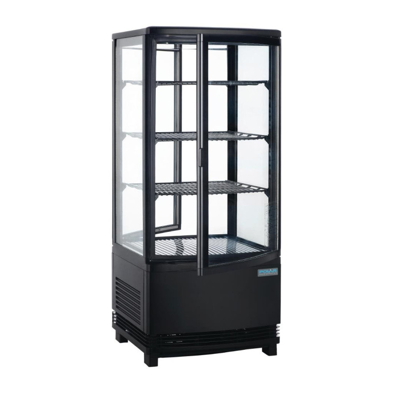 Vitrine Réfrigérée Noire Avec Portes Incurvées 86 L - Polar Vitrine Réfrigérée Noire Avec Portes Incurvées 86 L - Polar