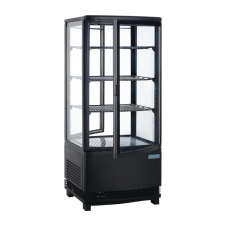 Vitrine Réfrigérée Noire Avec Portes Incurvées 86 L - Polar