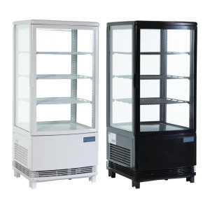 Vitrine Réfrigérée Noire Avec Portes Incurvées 86 L - Polar