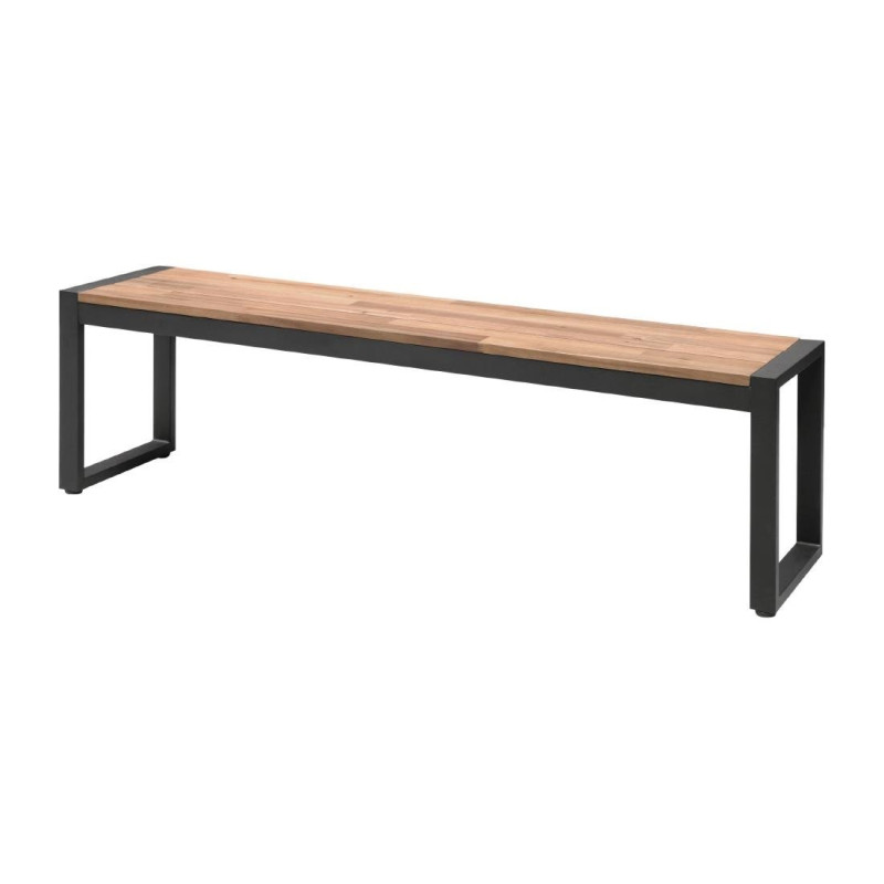 Bancs Industriels en Acier et Acacia 160 cm - Lot de 2 - Bolero - Fourniresto Bancs Industriels en Acier et Acacia 160 cm - Lot de 2 - Bolero - Fourniresto