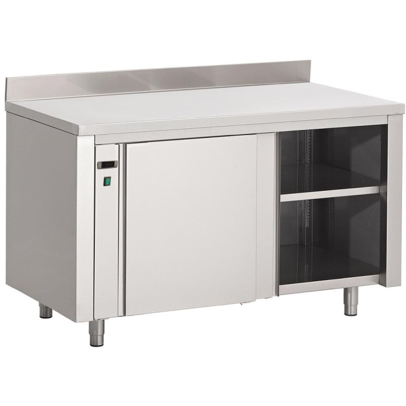 Edelstahl-Wärmeschrank mit Rückwand - L 2000 x T 700mm - Gastro M