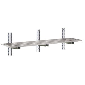 Wandregal aus Edelstahl mit Aussparungen - L 1800 x 400mm - Gastro M